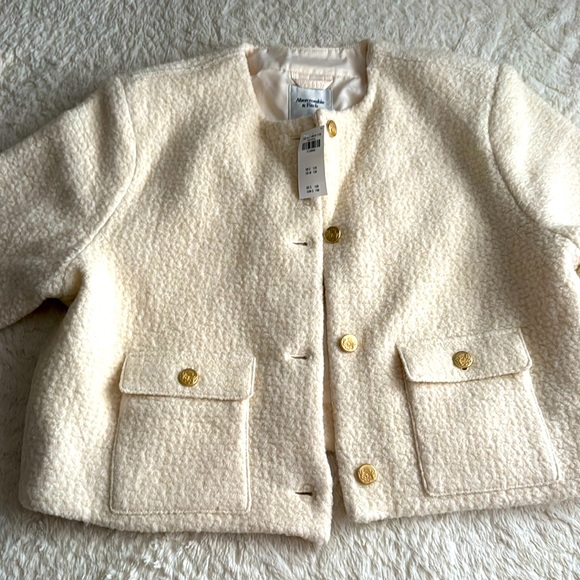 Abercrombie collarless boucle jacket - Picture 1 of 10